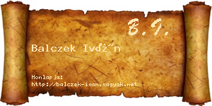 Balczek Iván névjegykártya